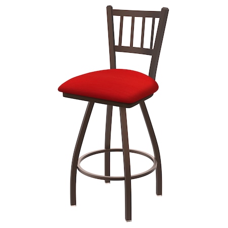 36 Swivel Bar Stool,Bronze Finish,Canter Red Seat